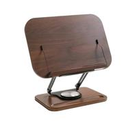 MagiDeal Rotating Book Stand Desktop Document Holder Reading Rest Cookbook Rack with Adjustable Height Wood Metal Structure 360, Small, Small Walnut Wood Color, 360° Rotating/Lifting Reading Stand