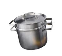 MagiDeal Sauce Pot Deep Frying Pot Vegetable Asparagus Cooker with Lid Multipurpose Frying Pan Skillet Cooking Pot for Soup Blanching