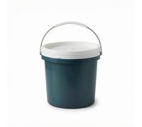 MagiDeal Sealed Industrial Barrel Food Storage Container Bin Drum with Thick Walled Build and Wide Mouth for Simple Handling and, Dark Green, White Lid, Iron Handle