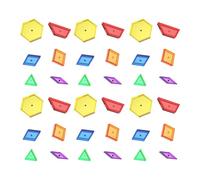MagiDeal Semitransparent Pattern Blocks Shapes Color Building Blocks Sorting Learning Color Solids Sensory Toy for Activity Classroom, Flat Shaped