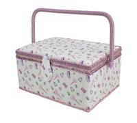 MagiDeal Sewing Storage Basket Organizer Box Case With Structured Rectangular Shape And Compartment Tray For Notions suitable for rooms travel workshops sewing, style to 2