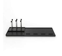 MagiDeal Silicone Refrigerator Pad Counter Drip Protector with Raised Edge and Built in Upright Organizers for Cups Mugs Utensils Silicone Material Suitable , Black