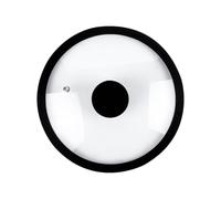 MagiDeal Silicone Replacement Pan Lid Pan Lid Silicone Rim,Tempered,Top Covers Pot Lid Universal Lid for Pots Frying Pan Wok Skillets, black, 29cm