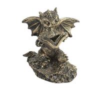 MagiDeal Small Dinosaur Figurine Tabletop Ornament Resin Decorative Statue Animal Sculpture for Living Room Centerpiece Birthday Gift, Reading a Book