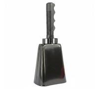 MagiDeal Sports Cowbell Hand Bell Noisemaker Percussion Instrument With Handle iron frame With PVC Grip strong ringing compact design for on the go use, Black, Single
