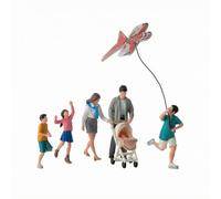 MagiDeal Spring Scene Figurine Miniature Figurine Diorama Model Resin Decor With Kite Flying Figures And Curved Line Suitable for Photography Setups Plant Displays Home Decoration