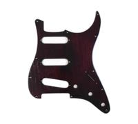 MagiDeal Sss Guitar Pickguard Backplate Set with Screw for Bass Instrument Accessories, black and red