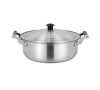 MagiDeal Stainless Steel Cookware Soup Pot with Lid for Noodle Boil Broth Simmer Sauce Heat Compact SLE Serve Pan with Distribution and, Matte Silver, 22CM