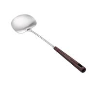 MagiDeal Stainless Steel Wok Turner, Wooden Handle, Professional Easy to Clean Multipurpose Portable Kitchen Gadget Cooking for Frying, 31.5cmx8.8cm