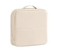 MagiDeal Standing Makeup Bag Cosmetic Toiletry Bag Travel Essential Large Capacity with Handle Multifunctional Travel Makeup Organizer, Beige