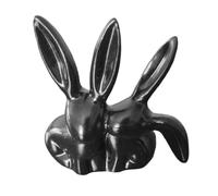 MagiDeal Statue Bunny Decoration Cute Ornament Nordic Figurine Resin Animal Sculpture for Desk Office Living Room Table, black