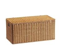 MagiDeal Storage Container Storage Box Rattan Organizer Lidded Bin Hard-Sided Basket Iron Frame Suitable for Living Room Children's Play Area, Light Coffee, 58 30 27cm