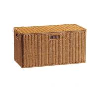 MagiDeal Storage Container Storage Box Rattan Organizer Lidded Bin Hard-Sided Basket Iron Frame Suitable for Living Room Children's Play Area, Light Coffee, 61 31 32cm