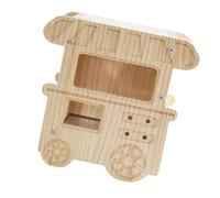 MagiDeal Summer Cooling Bird House Wooden Birdhouse Hut Cool and Comfortable Built in Bottom Ice Box Parrot Shelter for Yard Patio
