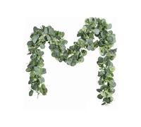 MagiDeal Synthetic Vine Garland Eucalyptus Garland Vine Greenery Decor Artificial Leaf Garland Foliage with Small White Blossoms Flexible Trailing Stem