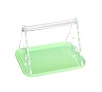 MagiDeal Tabletop Bird Perch Bird Training Stand Textured Metal Bar Desktop Grind Perch with Drop Tray for Small Medium Birds Cockatoo, Green
