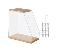 MagiDeal Tabletop Vinyl Record Storage Holder, Vinyl Record Storage Rack Wood Acrylic, Holds 40 Records LP Holder Record Stand for DVD