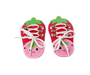 MagiDeal Tie Lacing Toy Preschool Educational Tool Practical Early Learning Toy Learn to Tie Shoes Activity Board for Kids Child Gifts, 1 Pair