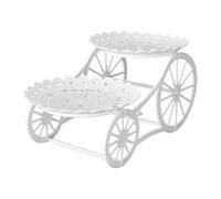 MagiDeal Tiered Cupcake Stand Carriage Cake Stand Storage Snack 2 Tier Serving Tray Wedding Cake Stand for Festival Dining Room Party, hollow round