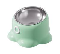 MagiDeal Tilted Cat Feeder Bowl Feeding Dish Travel Non Slip Drinking Easy to Food Bowl Food Dispenser for Kitten Small Dogs, Green