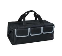 MagiDeal Tool Bag Tool Organizer Large Capacity Portable Zipper Oxford Tote Cleaning Supplies Bag for Construction Drywall Maintenance, Black and Gray