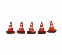 MagiDeal Traffic Cone Display Miniature Road Cone Scale Model Pylon With Reflective Bands Resin Detail for Construction Accident Setups Parking Layouts Collectors, Red