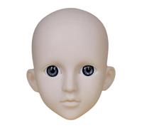 MagiDeal Training Mannequin Head, Portable Realistic Cosmetology Face Head, Gray Eyes YellowSkin