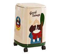 MagiDeal Trash Can with 360° Universal Wheels and Lid Bathroom Wheelie Bin 9 Inchx9 Inchx14 inch Wastebasket Waste Can for Cafe Office