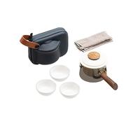 MagiDeal Travel Teaware Set, Tea Pot with Tea Infuser, Carrying Bag Porcelain Teacup Chinese Kung Fu Teapot for Office Home Travel, White
