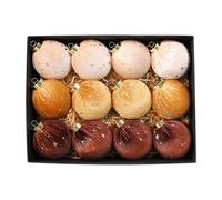 MagiDeal Velvet Christmas Balls Ornaments Decorative Baubles Novelty Ball Pendants Christmas Tree Hanging Decorations for Home Holiday, 12PCS 3Color Style A