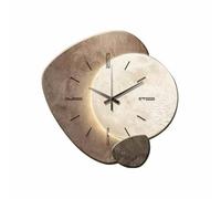 MagiDeal Wall Clock Modern Irregular Shape Clock Backlit Timepiece LED Wall Clock Silent Art Clock Layered Texture Gentle, Stone Turning, Large 40cm Width