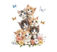 MagiDeal Wall Decals Kitten Wall Stickers Modern Animal PVC Murals Wall Art Decor for Kids Nursery Office Kitchen Home Decoration