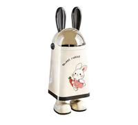 MagiDeal Waste Bin Cartoon Trash Can Wastebasket Trash Container Rubbish Bin With Odor Locking Sliding Lid Inner Bucket Non Slip Bottom Suitable for kids, Black, Long Ear Rabbit