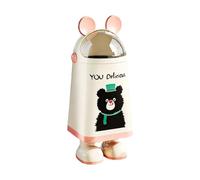 MagiDeal Waste Bin Cartoon Trash Can Wastebasket Trash Container Rubbish Bin With Odor Locking Sliding Lid Inner Bucket Non Slip Bottom Suitable for kids, Pink, Short Ear Bear