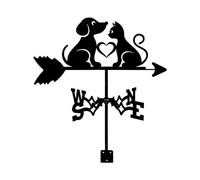 MagiDeal Weather Vane Wind Direction Indicator Animal Decorative Iron Garden Art Decor,Measuring Tool Weathervane Cat Dog Art Decor