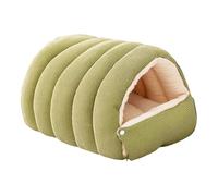 MagiDeal Winter Cave Warm Cat House Removable Cushion Convenient,PP Cottons Comfortable Washable Supplies Multifunctional Cozy Soft, Green M
