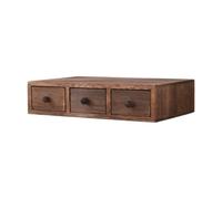 MagiDeal Wood Desktop Organizer Tabletop Storage Box with Drawer Versatile Cosmetic Organizer Jewelry Holder for Notepads Sticky Notes, 3 drawer