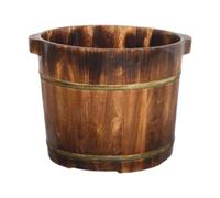 MagiDeal Wood Foot Bath Tub Foot Bath Barrel Practical Comfortable Deep Feet Soaking Tub Footbath Basin for SPA Bathroom Home Adults, Color B 30cm