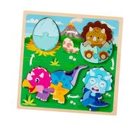 MagiDeal Wood Puzzle Puzzle Brain Teaser Preschool Learning for Boys Girls Gifts for Children Interactive Early Education Toy, Dinosaur
