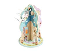 MagiDeal Wooden Activity Center with Bead Maze, Rotating Gear, Learning Toy Portable Educational Toy Sensory Play Tree for Playroom