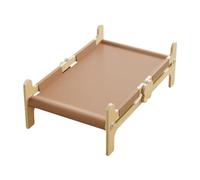 MagiDeal Wooden Cat Bed Furniture Elevated Easy Assembly Freestanding Sleeping Cat Dog Bed for Indoor Cats Small Animal Puppy Dogs, brown