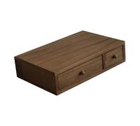 MagiDeal Wooden Desktop Organizer Stand Riser Ornament Gift Versatile Pull Out Drawer Storage Drawer for Table Indoor Bedroom, 2 Drawer