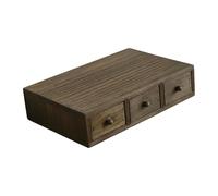 MagiDeal Wooden Desktop Organizer Stand Riser Ornament Gift Versatile Pull Out Drawer Storage Drawer for Table Indoor Bedroom, 3 Drawer