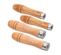 MagiDeal Wooden Files Handle Set File Grips Hardwood Screw on Carpentry Small and Large with Metal Screwdriver Handles Wood Rasp, 4pcs