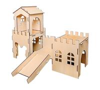 MagiDeal Wooden Guinea Pig House Playhouse Small Animal Bed Hideout Castle Bunny House for Gerbil Squirrel Dwarf Hamster