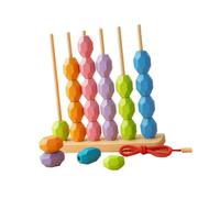 MagiDeal Wooden Lacing Beads Toys Sequencing & Stacking Block Toy Preschool Educational Learning Color Sorting for Kids 1-3 Boys Girls