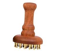 MagiDeal Wooden Massage Body Brush Gua Sha 29 Brass Tooth Office Body Neck Hands Shoulder Arm Back Legs Gift Compact Handheld