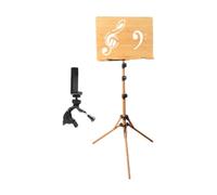 MagiDeal Wooden Music Stand for Sheet Music,Adjustable Height Stable Sturdy Portable Foldable for Piano Lectern Player Stage Travel, with phone clip
