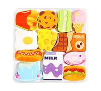 MagiDeal Wooden Puzzles Brain Teaser Toy Stylish Home Decor Portable Hand Eye Coordination Birthday Gift Learning Toy Kids Girls Boys, Food Theme