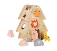 MagiDeal Wooden Shape Sorter House Tree Shape Activity Cube Fine Motor Skills Matching Color Perception Toy for Kids Age 2-6 Years